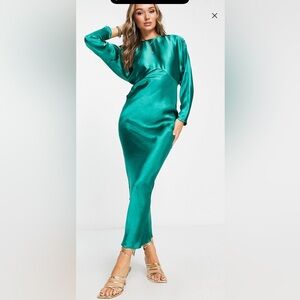 ASOS DESIGN satin batwing bias cut maxi dress
